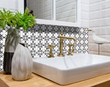 8" X 8" Black and White Quattra Peel and Stick Removable Tiles
