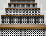 4" X 4" Black and White Medeci Peel and Stick Removable Tiles
