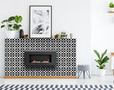 8" X 8" Black and White Medeci Peel and Stick Removable Tiles