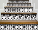 4" X 4" Black and White Posy Peel and Stick Removable Tiles