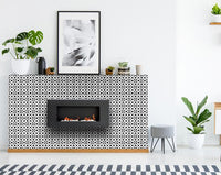 4" X 4" Black and White Pinna Peel and Stick Removable Tiles