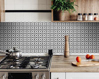 4" X 4" Black and White Pinna Peel and Stick Removable Tiles