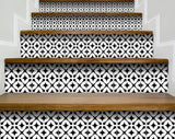 4" X 4" Black and White Pinna Peel and Stick Removable Tiles