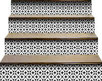 4" X 4" Black and White Pinna Peel and Stick Removable Tiles