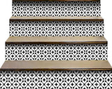 4" X 4" Black and White Pinna Peel and Stick Removable Tiles
