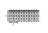 5" X 5" Black and White Pinna Peel and Stick Removable Tiles