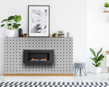 7" X 7" Black and White Clove Peel and Stick Removable Tiles