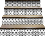 7" X 7" Black and White Clove Peel and Stick Removable Tiles