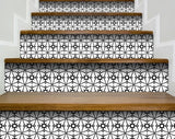 8" X 8" Black and White Clove Peel and Stick Removable Tiles