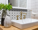 8" X 8" Black and White Clove Peel and Stick Removable Tiles
