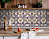 5" X 5" Azul Flora Peel and Stick Removable  Tiles