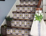 5" X 5" Azul Flora Peel and Stick Removable  Tiles