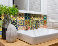 8" X 8" Auguri Mix Peel and Stick Removable  Tiles
