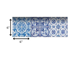 4" X 4" Mediterranean Blues Mosaic Peel and Stick Tiles