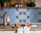 4" X 4" Mediterranean Blues Mosaic Peel and Stick Tiles