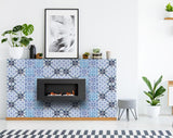 7" X 7" Mediterranean Blues Mosaic Peel and Stick Tiles