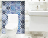 7" X 7" Mediterranean Blues Mosaic Peel and Stick Tiles