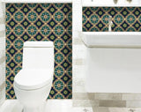 6" X 6" Agean Blue and Green Peel and Stick Tiles