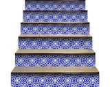 4" X 4" Blue And White Gerbera Peel And Stick Removable Tiles
