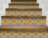 4" X 4" Yellow Blue Provence Peel And Stick Tiles