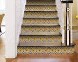 6" X 6" Yellow Blue Provence Peel and Stick Removable Tiles