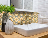 7" X 7" Golden Deco Peel And Stick Removable Tiles
