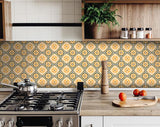 7" X 7" Golden Deco Peel And Stick Removable Tiles