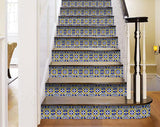 5" X 5" Blue and Yellow Links Peel And Stick Tiles