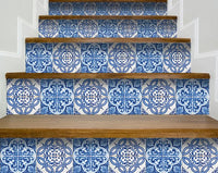 5" X 5" Blue and White Medi Peel And Stick Tiles