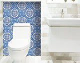 7" X 7" Blue and White Medi Peel And Stick Tiles