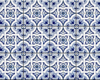 6" X 6" Blue Mia Gia Peel And Stick Removable Tiles