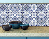 7" X 7" Blue Mia Gia Peel And Stick Removable Tiles