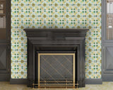 6" X 6" Green Yellow Melo Peel and Stick Tiles