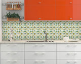 7" X 7" Green Yellow Melo Peel and Stick Tiles