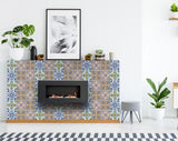 7" X 7" Vintage Multi Removable Peel and Stick Tiles