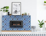 6" X 6" Blue Multi Mosaic Peel and Stick Tiles