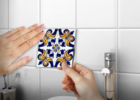4" X 4" Blue Mikos Removable Peel And Stick Tiles