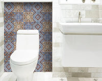 6" X 6" Blue Warm Tones Mosaic Peel and Stick Tiles