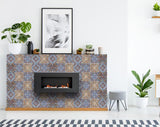 6" X 6" Blue Warm Tones Mosaic Peel and Stick Tiles