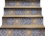 6" X 6" Blue Warm Tones Mosaic Peel and Stick Tiles