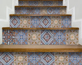 8" X 8" Blue Warm Tones Mosaic Peel and Stick Tiles