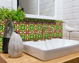 5" X 5" Green Leva Removable Peel and Stick Tiles