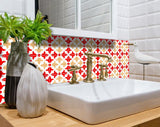 6" X 6" Roja Hola  Removable Peel and Stick Tiles