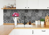 7" x 7" Shades of Grey Mosaic Peel and Stick Removable Tiles