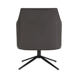 Dark Gray Faux Leather Swivel Accent Chair