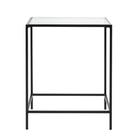 Minimalist Clear Glass and Black Side Table