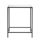 Minimalist Clear Glass and Black Side Table