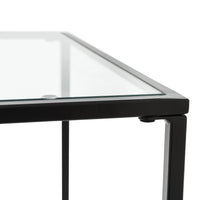 Minimalist Clear Glass and Black Side Table