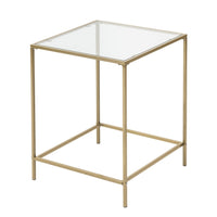 Minimalist Clear Glass and Gold Side Table