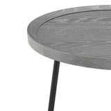 Modern Gray and Black Round Side Table
